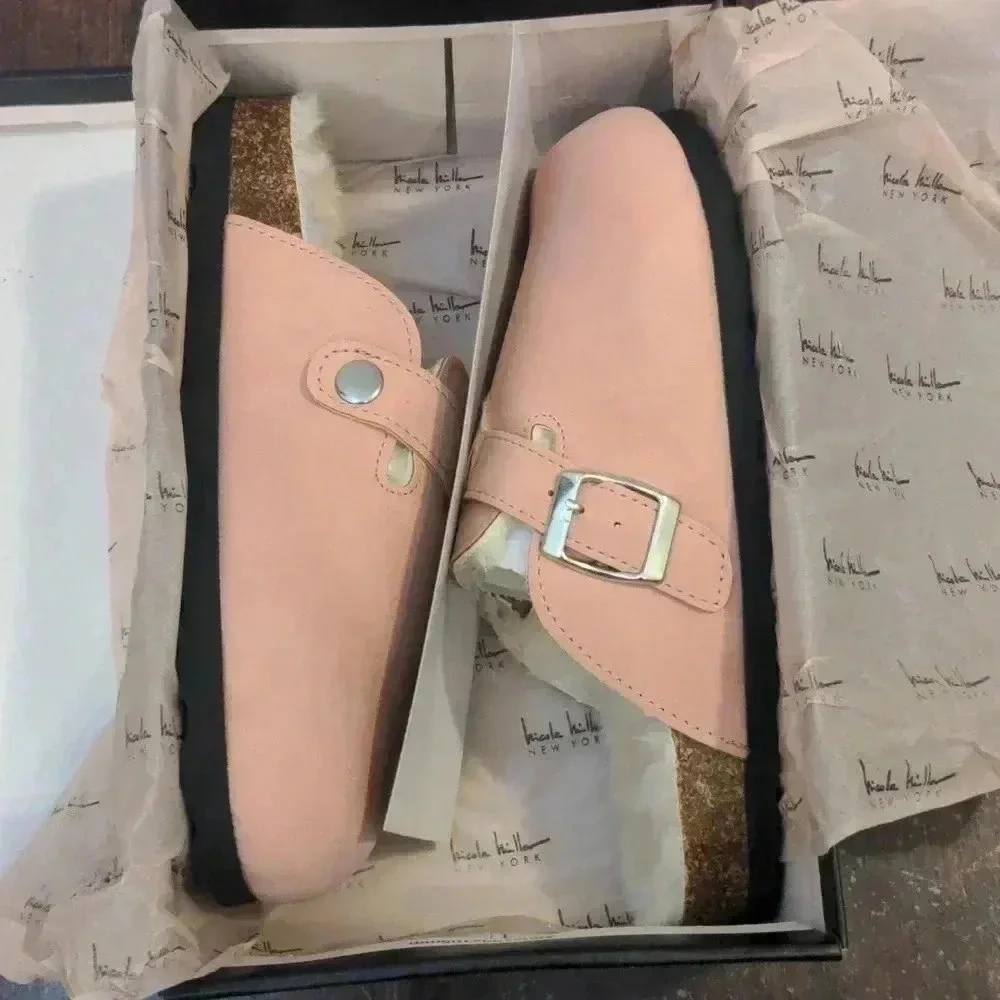 Nicole Miller Girls Faux Fur Lined Buckle Clogs